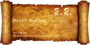 Reiff Rufina névjegykártya
